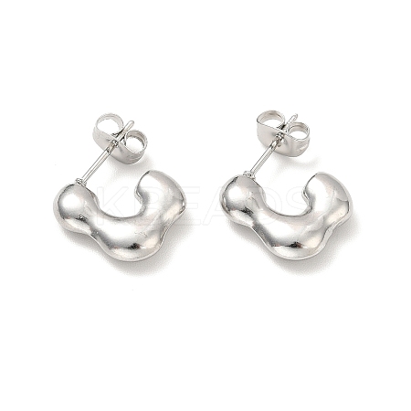 Non-Tarnish 304 Stainless Steel Rectangle Stud Earrings LS-EJEW-P202-06P-1