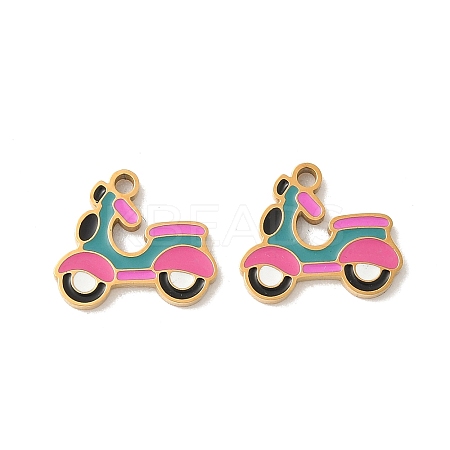 304 Stainless Steel Enamel Pendants STAS-I351-03G-1