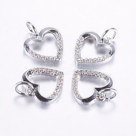 Long-Lasting Plated Brass Micro Pave Cubic Zirconia Charms X-ZIRC-F069-39P-1
