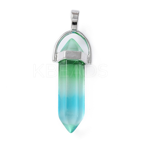 Faceted Bullet Glass Pointed Pendants GLAA-CJC0001-16B-1