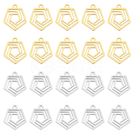 20Pcs 2 Colors 201 Stainless Steel Charms STAS-UN0031-02-1