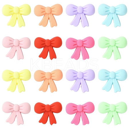 32Pcs 8 Colors Bowknot Silicone Focal Beads SIL-CJ0003-24-1