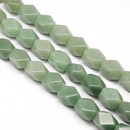 Natural Green Aventurine Faceted Rhombus Beads Strands G-L235A-08B-1