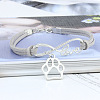 Infinity & Paw Print & Word Love Alloy with Suede Cord Charm Bracelets FS-WG0006A-15-1