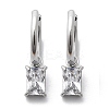 304 Stainless Steel Micro Pave Cubic Zirconia Hoop Earrings STAS-R004-06P-02-4