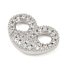 Brass Micro Pave Clear Cubic Zirconia Links Connector Charms LS-KK-K413-06P-2