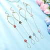 Alloy Enamel Flower Link Ring Bracelets BJEW-JB13261-1
