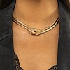 Iron Snake Chain Knot Necklaces for Women NJEW-G167-01G-1-1
