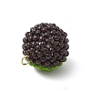 Beaded Kiwi Fruit Charms PALLOY-MZ00436-4