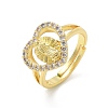 Virgin Mary Theme Clear Cubic Zirconia Finger Rings RJEW-G337-02G-06-4
