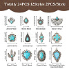 24Pcs 12 Styles Synthetic Turquoise Pendants FIND-TA0001-79-13
