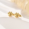 PVD Vacuum Plating 304 Stainless Steel Dog Paw Print Stud Earrings for Women EJEW-P212-15G-2