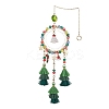 Christmas Theme Glass Beaded & Alloy Enamel Charm Hanging Ornaments HJEW-TA00245-1
