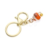 Fortune Cat Porcelain Pendant Keychain KEYC-G064-03D-3