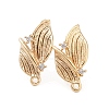Brass with Clear Cubic Zirconia Stud Earring Findings KK-G491-57A-G-1