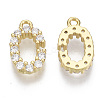 Brass Micro Pave Cubic Zirconia Charms KK-T060-05-C-G-NF-2
