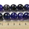 Faceted Natural Dragon Veins Agate Beads Strands G-F447-12mm-P02-5