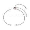 Non-Tarnish 2Pcs 2 Colors 304 Stainless Steel Satellite Chain Bracelet Slider Making AJEW-JB01242-02-1