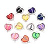 Polymer Clay Heartbreak Beads with CCB Plastic Frame Connector Charms CLAY-T022-29M-01-1