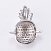 Brass Micro Pave Cubic Zirconia Links ZIRC-E135-05P-2