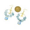 3 Pairs 3 Styles Natural Mixed Stone & Brass Dangle Earrings EJEW-TA00551-3