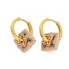 Brass Rhombus Hoop Earrings EJEW-R016-13G-03-4