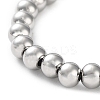 Non-Tarnish 316 Surgical Stainless Steel Round Beaded Stretch Bracelets BJEW-M305-01D-P-2