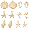 24Pcs 6 Styles Rack Plating Alloy Pendants FIND-SC0013-07-1