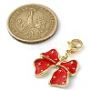 Bowknot Alloy Enamel Pendant Decorations HJEW-JM02209-3
