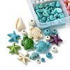 DIY Synthetic Turquoise & Natural Cowrie Shell Beads Jewelry Making Finding Kits DIY-FS0005-98-3
