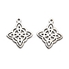 201 Stainless Steel Rhombus Pendants STAS-R166-01P-1