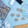 4Pcs Flower Alloy Crystal Rhinestone Adjustable Jean Button Pins FIND-CY0002-27G-4