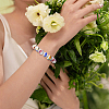 90Pcs 9 Colors Floral Printed Porcelain Beads PORC-SC0001-20-7