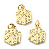 Brass with Cubic Zirconia Pendants KK-K341-19B-G-1
