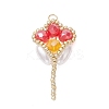Glass Seed Beaded Tulip Pendants PALLOY-MZ01214-03-1