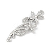 Brass Clear Cubic Zirconia Connector Charms KK-Z094-06P-03-2