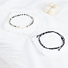 2Pcs 2 Colors Cotton And Linen Cord Braided Bracelets for Men Women BJEW-LP0003-19-3