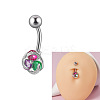 304 Stainless Steel with Colorful Rhinestone Belly Rings FS-WG2C664-05-2