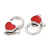 Heart Brass Enamel Lobster Claw Clasps KK-Z147-02P-01A-2