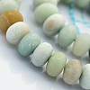 Natural Frosted Flower Amazonite Beads Strands G-O015-10x6mm-01-3