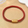 304 Stainless Steel with Polyester Metallic Cord Bracelets for Women BJEW-Z145-01G-30-1