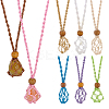 9Pcs 9 Colors Braided Cotton Thread Cords Macrame Pouch Necklace Making FIND-PH0010-47A-1