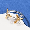 304 Stainless Steel Double Color Cuff Rings RJEW-S635-01GP-19-1