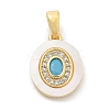 Brass Micro Pave Cubic Zirconia Pendents KK-M303-02G-06-1