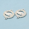 Flat Round Alloy Connector Charms FIND-H039-01S-2