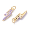 Brass Micro Pave Clear Cubic Zirconia Pendants ZIRC-A019-12G-C-2