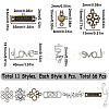 SUNNYCLUE 66pcs 11 styles Tibetan Style Alloy Connector Charms TIBE-SC0001-89-2