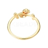 Clear Cubic Zirconia Tulip Flower Open Cuff Ring RJEW-N030-18-2