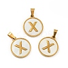 PVD Vacuum Plating 304 Stainless Steel with White Shell Pendants STAS-G268-01X-G-1