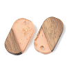Transparent Resin & Walnut Wood Pendants RESI-S389-023A-B04-2